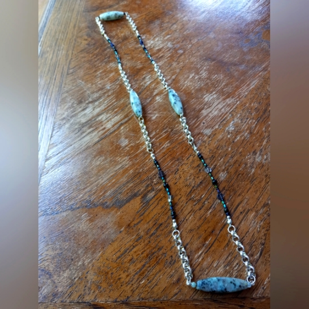 Handmade Sesame Jasper Crystal Beaded Necklace!!!